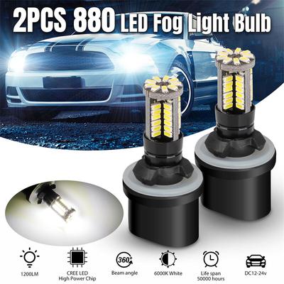 2 Pièces Ampoules LED 880 Phares Antibrouillard Pour Voitures Lampe de Conduite Antibrouillard LED Feux Hauts 882 885 890 891 892 893 899 Source de Lumière de Voiture 6000K Blanc