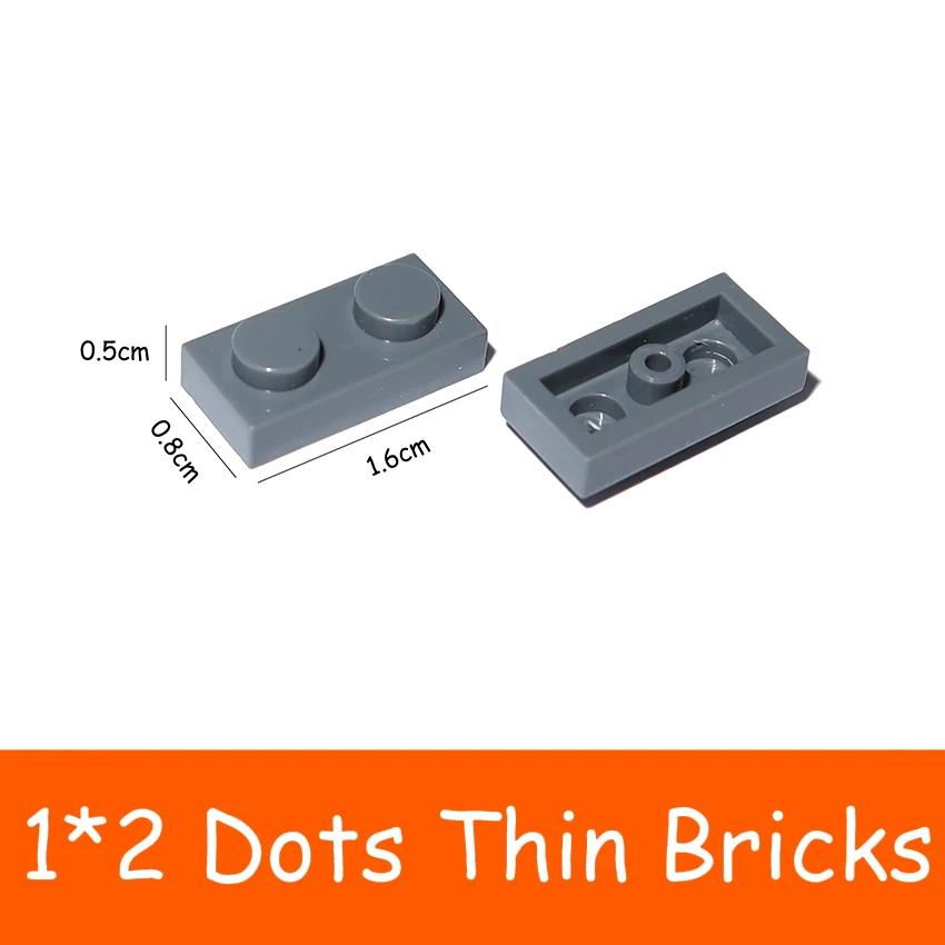 100 / 200PCS 3023 Thin Plate 1x2 Dots 1 2 DO-IT-YOURSELF Building Blocks Figures Blocks MY OWN CREATION Assemble Particles Learning Imaginative Toy