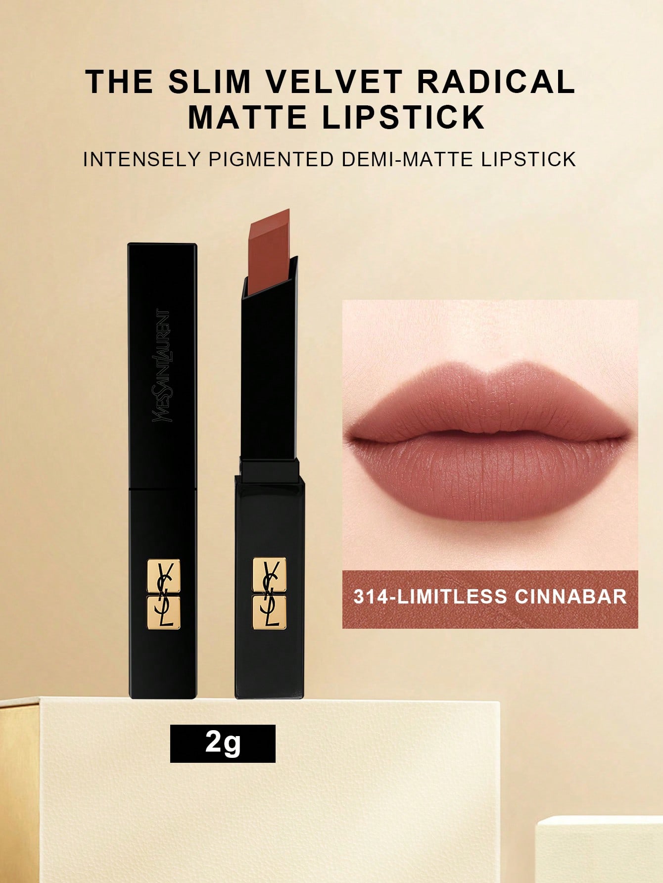 

Yves Saint Laurent THE SLIM VELVET RADICAL Матовая помада 2 г (Бархатный матовый финиш) 314-LIMITLESS CINNABAR