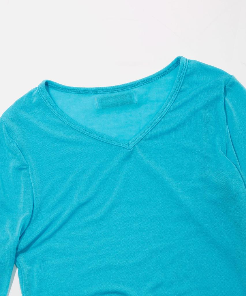 KIJIKO Ke311. Curved Sheer Tee Aqua Blue