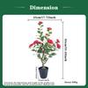 Uflower 1/2Pcs 85cm Artificial Camellia Topiary Tree with Pot Faux Floral Plant Bonsai for Home Indoor Outdoor Decoration