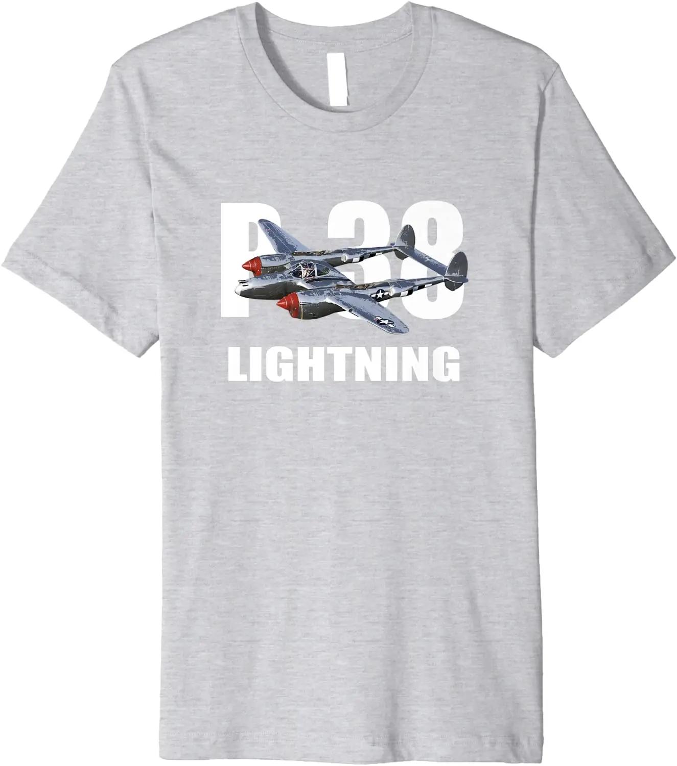 WWII US Air Force P38 Lightning Fighter TShirt Summer Cotton ONeck Short Sleeve Mens T Shirt New S3XL S