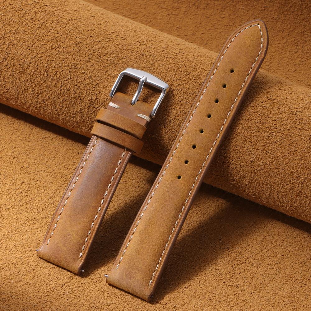 Geniune Calfskin Leather Watchband 18mm 20mm 22mm 24mm Watch Strap for Samsung Watch Strap for Huawei Watch Gt2/Gt3 Sport Band