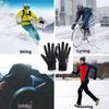 Black Winter Warm Full Fingers Waterproof Cycling Outdoor Sports Running Motorcycle Ski Touch Screen Fleece Gloves
