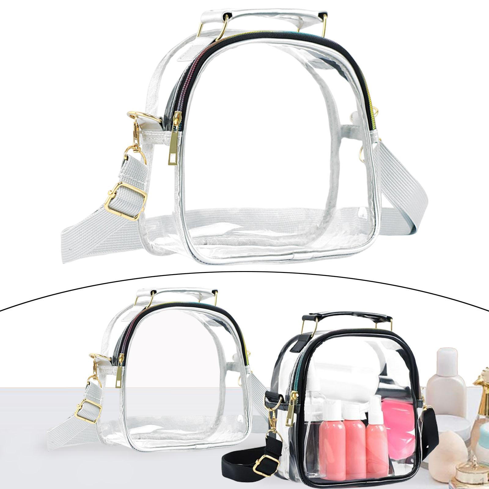 

Прозрачная сумка кроссбоди для женщин с большой вместимостью для косметики серый