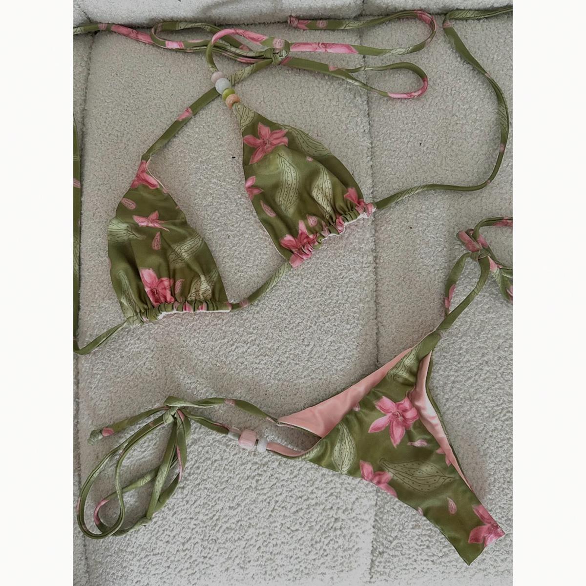 Micro Bikinis 2026 Sexy Women Swimsuit Swimwear Female Floral Thong Bikini Set Biquini Bathing Suit Swimming Suit Beachwear S
