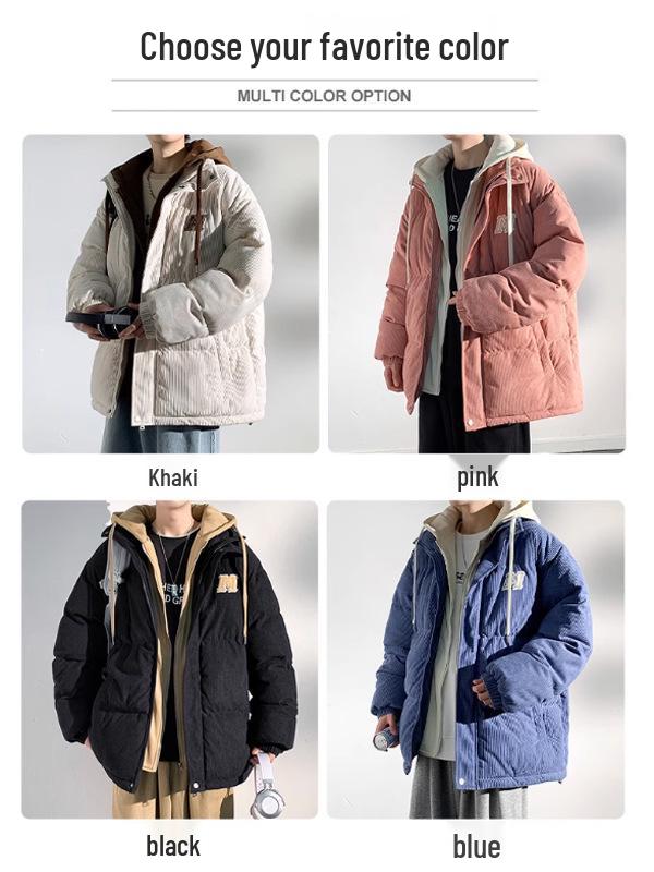 Men's Thickened Corduroy Two-Piece Sports Jacket - Winter Warm, Trendy Workwear