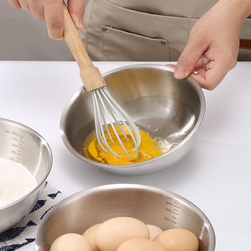 Stainless Steel Silver Salad Bowl Rice Noodles Lamian Noodles Bowl Kitchen Tableware Food Container