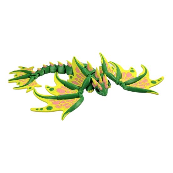 3D Printed Dragon Butterfly Figurine, Articulated Desk Decor, Cute Shelf Ornament, Stress Relief Fidget Toy for Kids Collectors