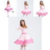 Elegant Super Mario Pink Princess Peach Costume Dress With Crown And Gloves Set