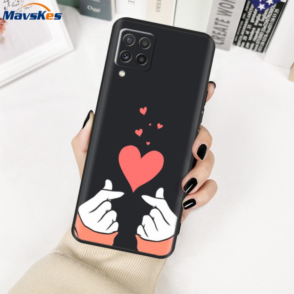 For Samsung Galaxy M22 Case SM-M225FV Black Bumper Soft TPU Cover For Samsung M32 4G M325FV Case Silicone M 22 M 32 Fundas Cute