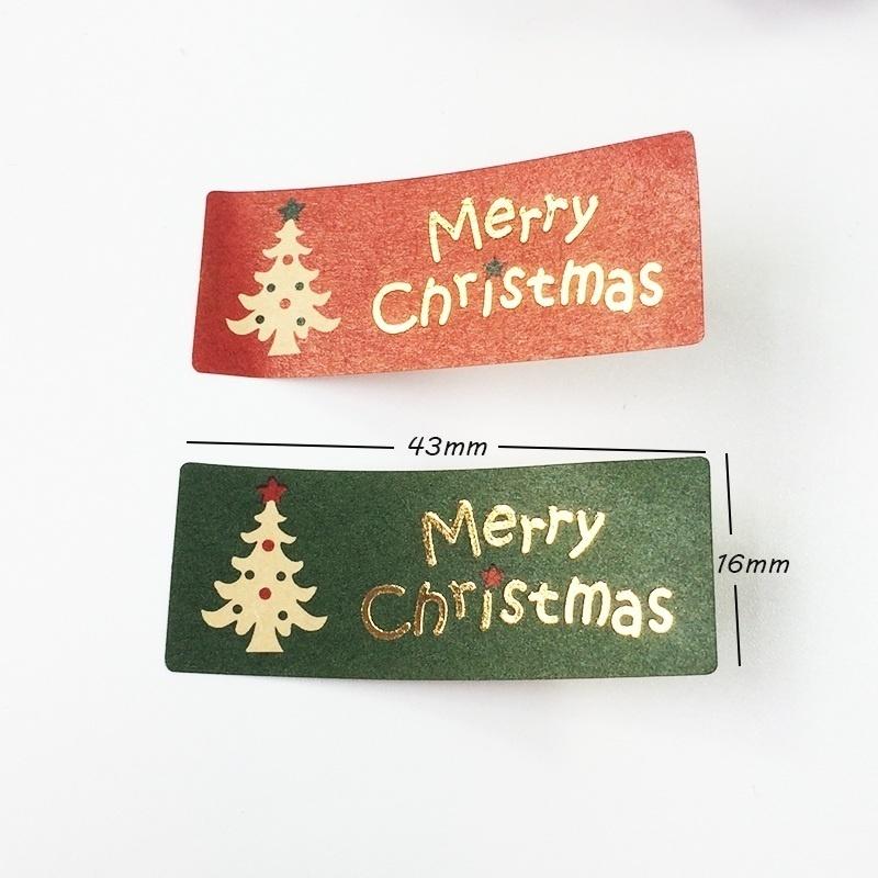 100 Adet/lot Mutlu Noeller Paket Mühür Etiketi Noel Ağacı Hediye Etiketi Etiketi Scrapbooking Noel Partisi Süslemesi İçin