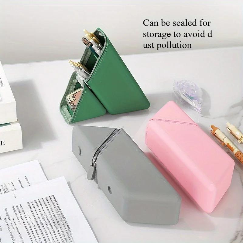 Collapsible Silicone Pen Container-large Capacity Expandable Pen Bag, Retractable Stationery Bag Pen Organizer Pencil Organizer