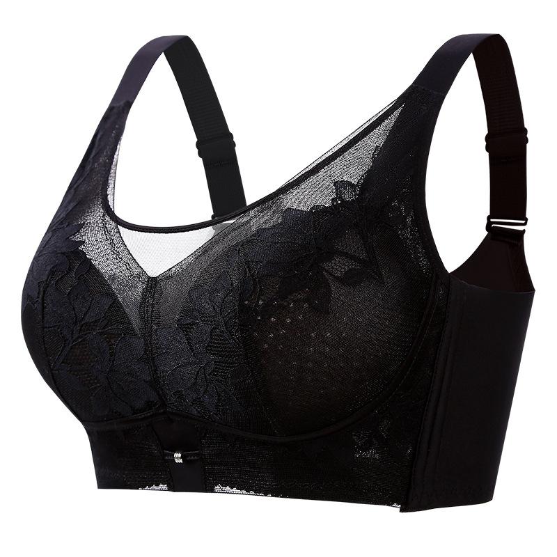 

Underwear Thin Sexy Bra No Steel Ring Double Breasted Push Up Bra Adjustable Plus Size Bra 36/80C чорний