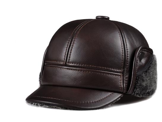 

Шапки из искусственного меха из натуральной яловой кожи, теплая зимняя шапка для папы, бархатная шапка с утиным языком, защита ушей, уличный бомбер с плоским верхом XXL 59 60cm