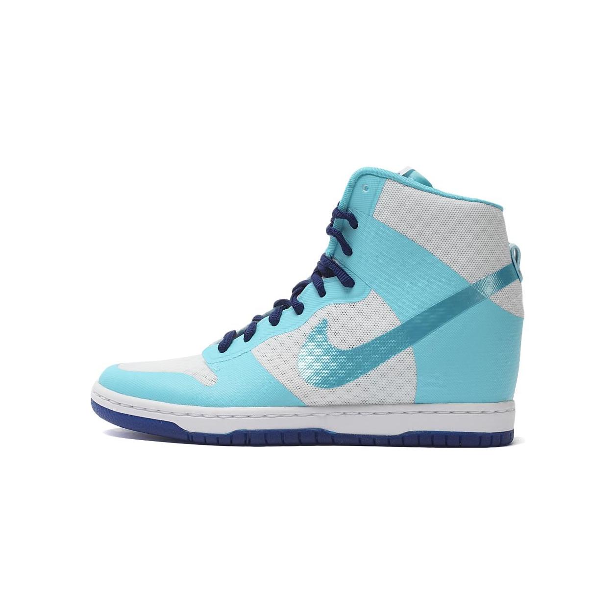 

Nike Dunk High 2.0 Амортизация с защитой от скольжения Износостойкие высокие кеды для скейтборда Женские бело-голубые кроссовки 38