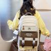 5-Piece Backpack Set Color Block Large Capacity School Bag Korean Style for High School College Students Travel