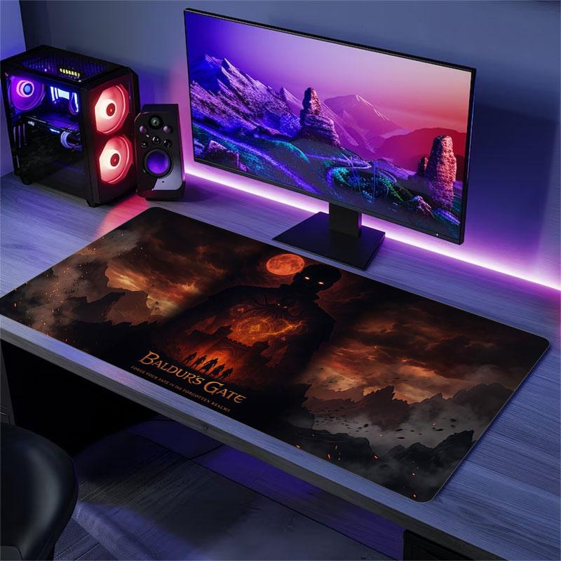 Bg3 Large Gaming Table Cushion Non-slip Laptop Tablet Big Mousepad XXL Mat Mini PC Playmat With Lock edge