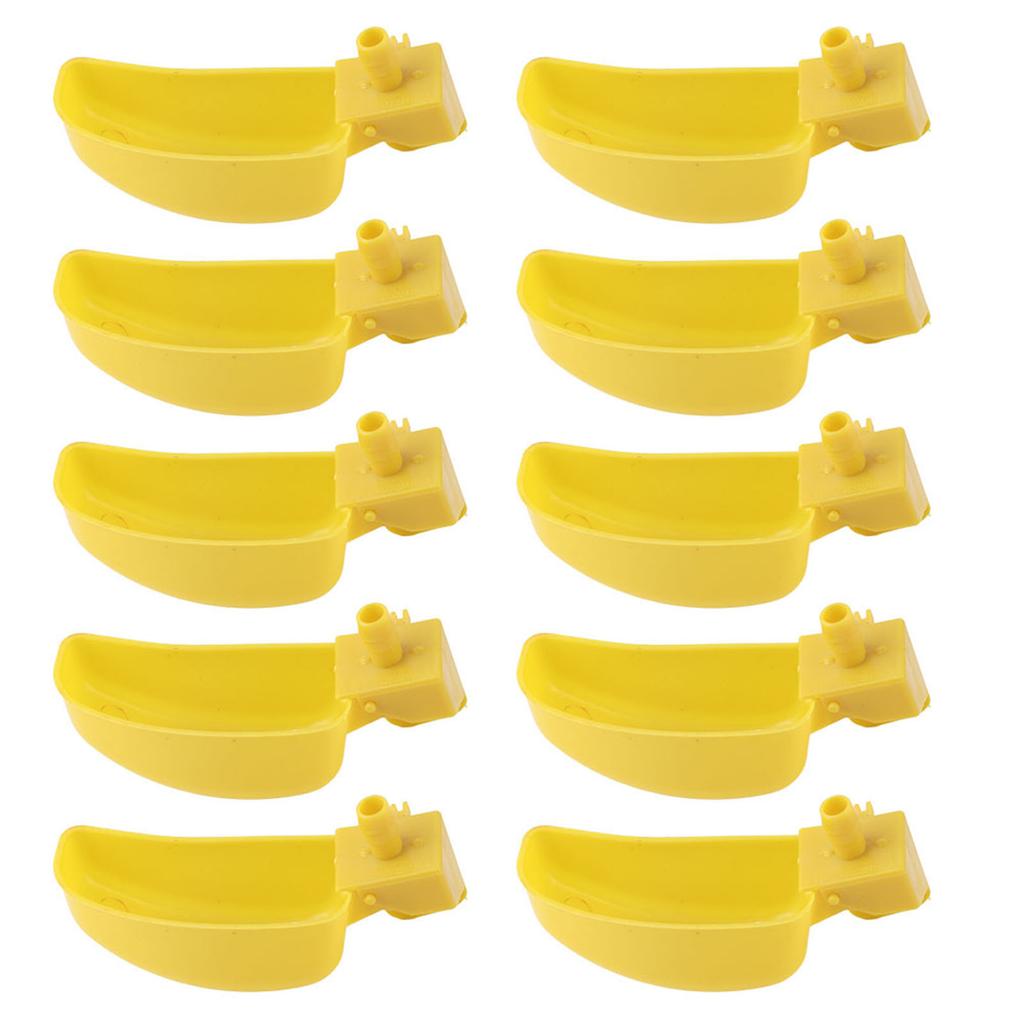 10Pcs Automatic Waterers Yellow Drinking Cups Bowl for Quail Chicken Birds Large SizeLeft