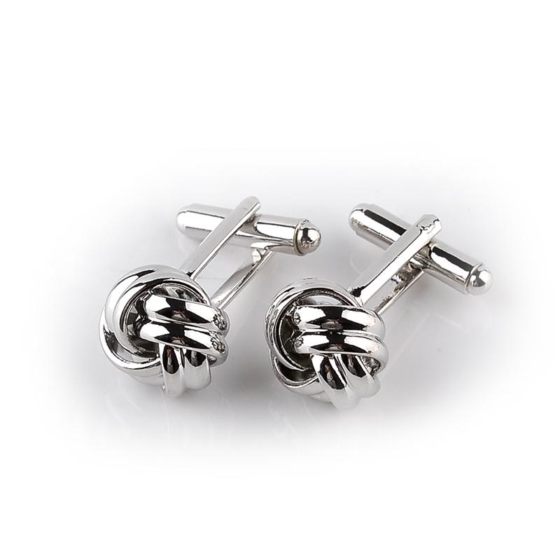 Hochwertige Knotenmanschettenknöpfe Für Herren Hemdmanschetten Gold Silber Beschichtet Business & Hochzeit Französische Hemd