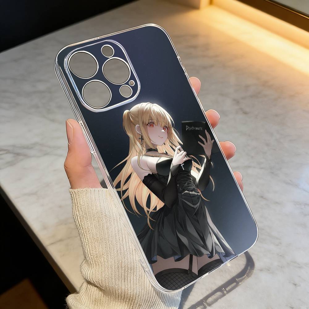 D-Death N-Note Misa Phone Case For iPhone 17 16 15 14 13 12 11 Mini Pro Max Plus Transparent Cover