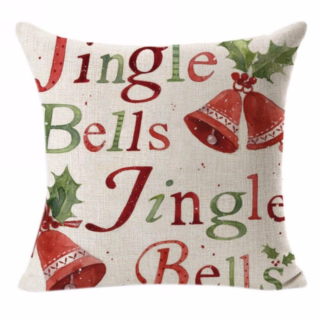 Christmas Decoration Cushion Cover Cartoon Elk Santa Cushion Cover Christmas Pillow Case Linen Decoration Pillow Home Decoration