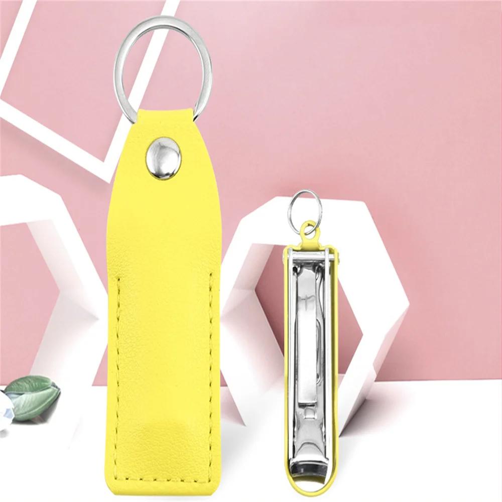 Tagliaunghie Pieghevole Portatile Tagliaunghie Lima per Unghie Taglierina Trimmer Pieghevole per Unghie dei Dita Tagliaunghie con Portachiavi Custodia in Pelle Strumenti per Unghie