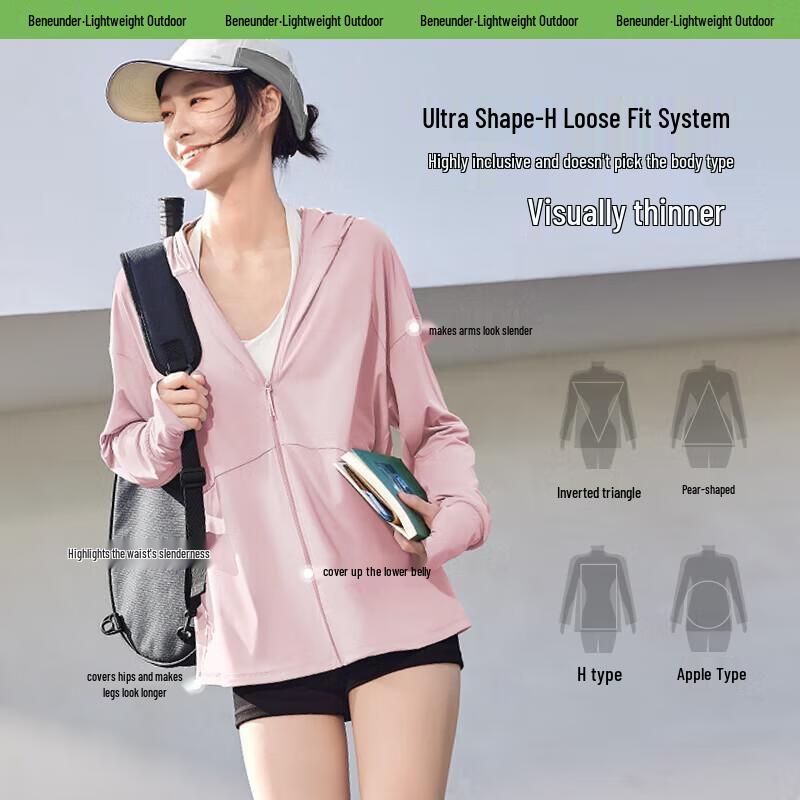 Beneunder Women s Loose Breathable Sun Protection Jacket AL417 One Size Plus
