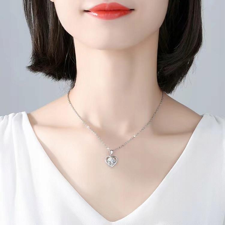 Eternal Rose In A Rotating Box Valentine's Day Gift Jewelry Box + Necklace