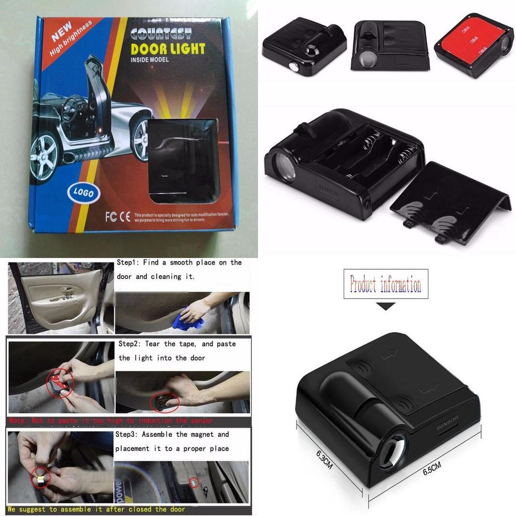 Wireless 2pc Led Courtesy Car Door Step Laser Welcome Ghost Lights For
