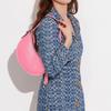 COACH Luna 27 zipper closure soft pebbled leather hand-held crossbody shoulder bag women's floral pink