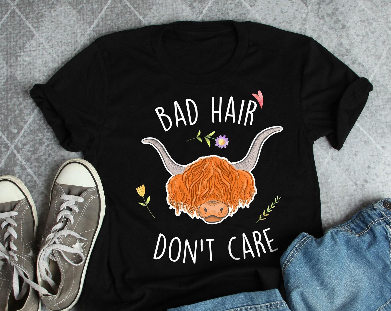 Highland Cow Shirt, , Funny Cow Lover Gift, Cute Farmer T-shirt, Livestock Tshirt, Mom, Dad, Hairy Scottish Cow, Rancher, Homestead 100