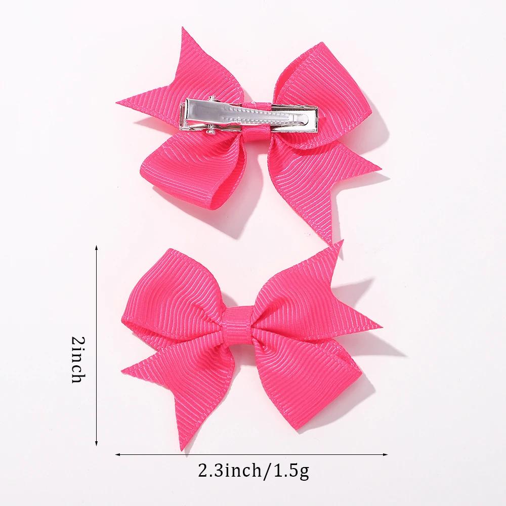 6Pcs/lot Solid Color Ribbon Baby Bows Hair Clips for Baby Girls Handmade Bowknot Hairpin Mini Barrettes Kids Hair Accessories