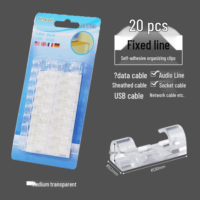 No-Drill Cable Organizer: Traceless Self-Adhesive Clips for Wire Management