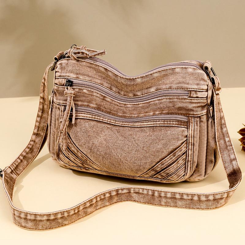 

Новая ретро ленивая джинсовая большая вместимость модная трендовая крутая девичья сумка на плечо сумка через плечо коричневый