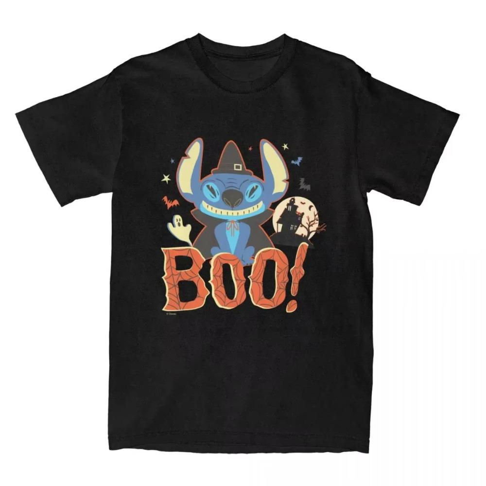 

T Shirt For Men Halloween Boo Women Short Sleeve T Shirts Lilo100% Cotton Tees Round Collar T-Shirts Pure Printing Tops Unisex XXXXXL чёрный