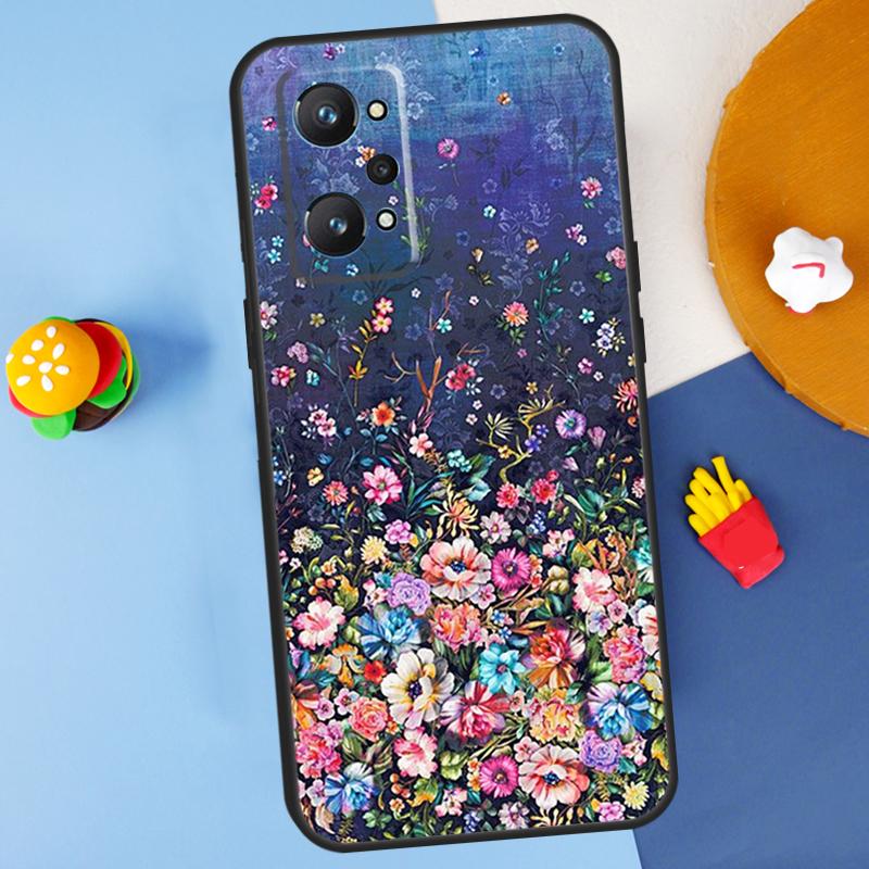 Oil Painting Boho Flower Art For Realme C55 C67 C61 C75 C53 C51 C21Y C25S GT 6 6T 5 GT7 Pro 10 11 12 13 14 Pro Plus Case
