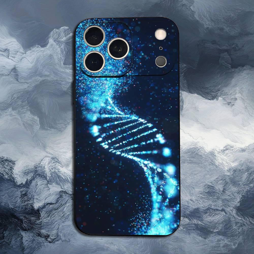 Science Biology DNA For iPhone 12,14,13,15,16,11,17,X,Mini,XR,SE,XS,Plus,Pro,Max,8,7,Soft Silicone Black Case