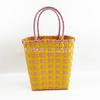 Bucket bag hand-woven contrasting color vegetable basket creative hand basket photo vacation leisure women's bag