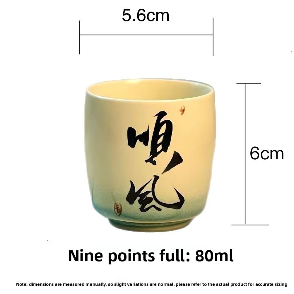 Handwritten master cup ceramic teacup Chinese hand-painted tea tasting cup Kung Fu teacup single personal special cup