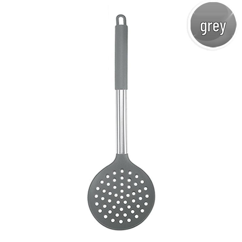 Black Stainless Steel & Silicone Handle 15-Piece Kitchen Utensil Set with Storage Bucket