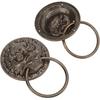 Tissting 3.7 x 5.5in Antique Bronze Lion Door Knocker,Antique Chinese Lion Head Door Rings Pull Handle Knobs for Decorate Doors,Window, Cabinets,