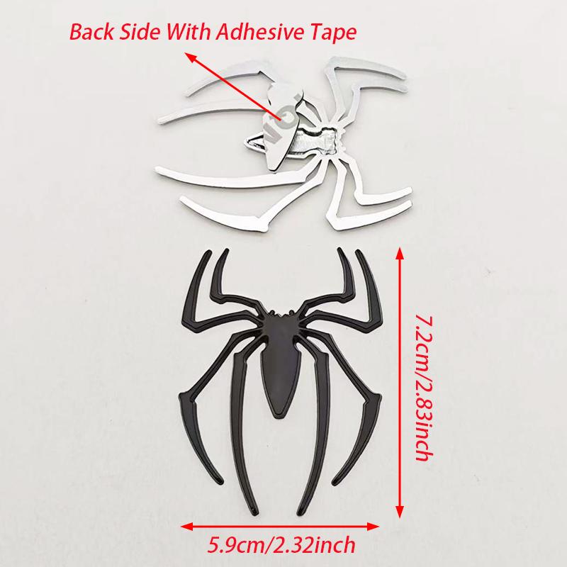 3D Metal Spider Car Sticker Cool Chrome Emblem Badge Auto Motorcycle Decal Universal Car Styling Exterior Accessories