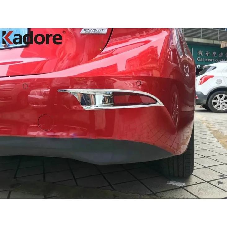 Rear Bumper Fog Light Lamp Cover Trim For Mazda 3 Axela 2017 2018 Sedan Chrome Car Tail Foglight Bezel Trims Accessories