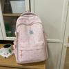 Einfacher Nylon-Rucksack mit Polka-Dots, niedliches Design, lässiger Schülerrucksack mit großem Fassungsvermögen und mehreren Fächern, geeignet für den täglichen Gebrauch und die Schule.
