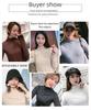 Women's Black Half-High Collar Long-Sleeve Shirt - Korean Style, 2025 Spring/Autumn