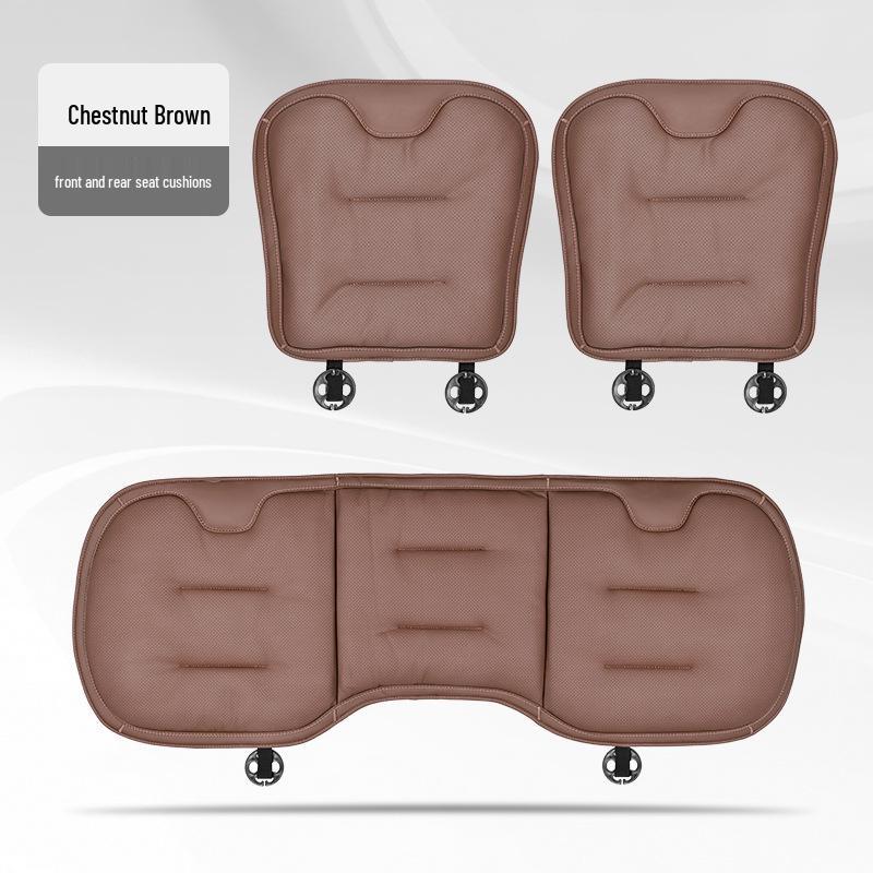 Universal Ventilated Car Seat Cushion for BMW, Mercedes-Benz & Xiaomi - Four Seasons, Lumbar Support, Rear Integrated, Single Driver Seat.