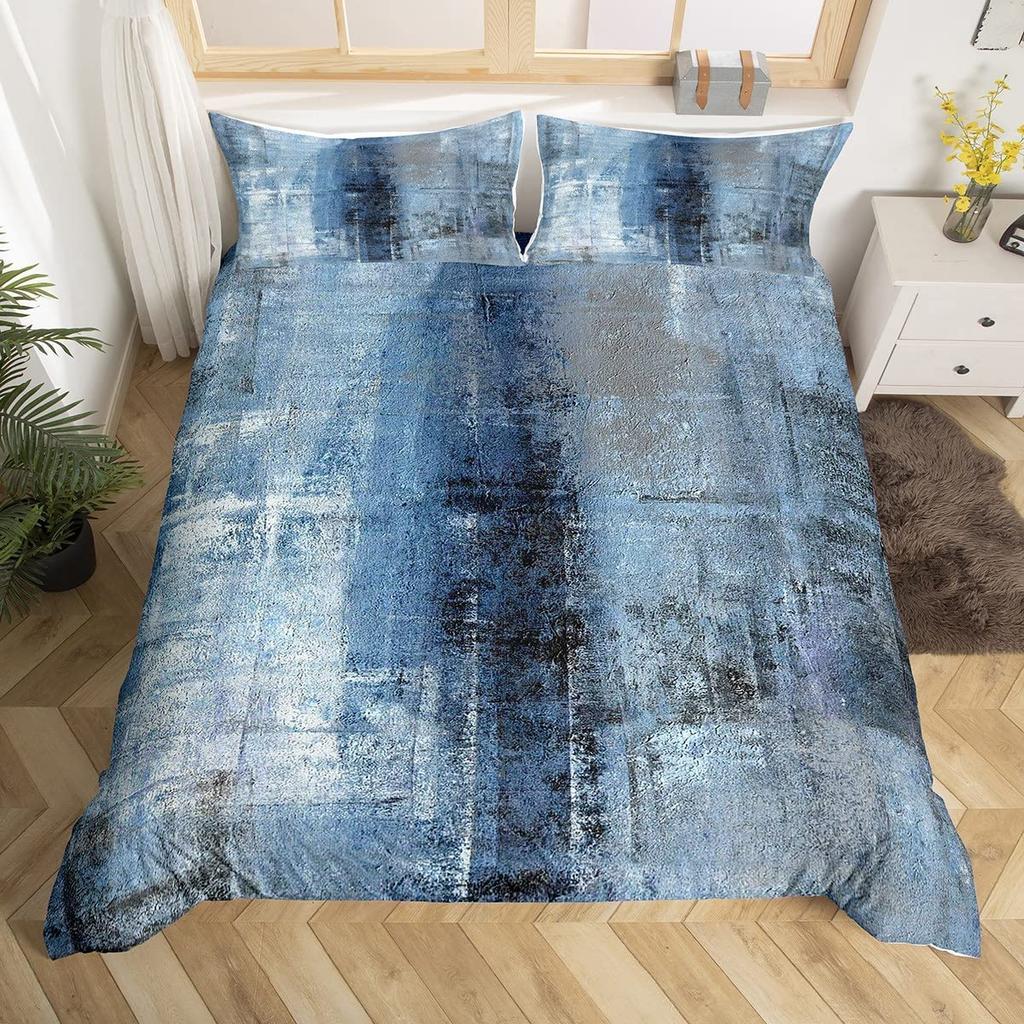 Ombre Duvet Cover for Kids Boy Girl,Colorful Oil Painting Bedding Set King, Abstract Art Artwork Comforter Cover with Pillowcase