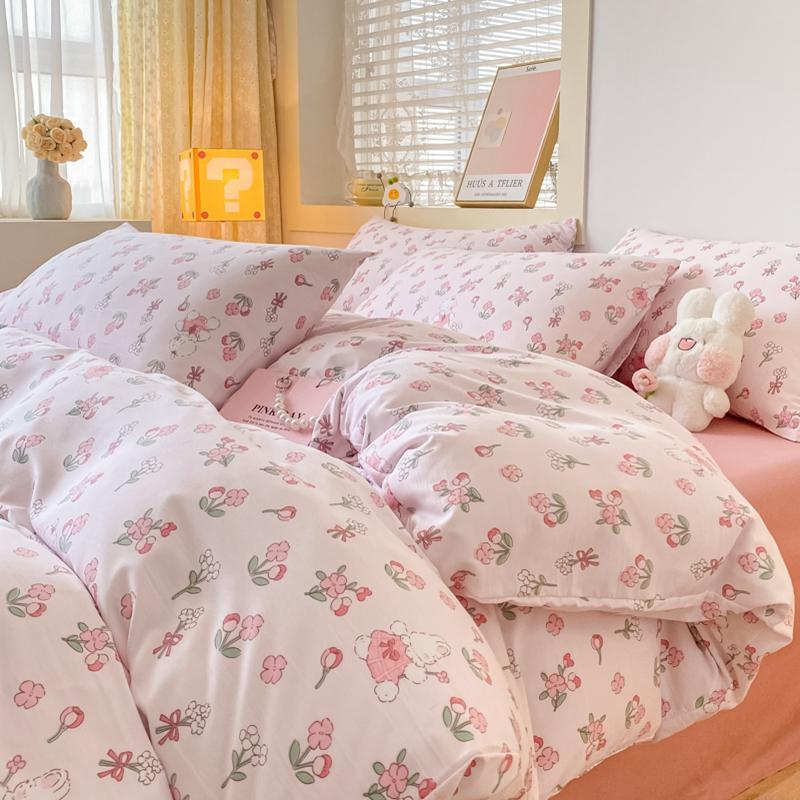 Cartoon Dinosaur Kids Duvet Cover 4Pcs Bedding Set Cute Dino Quilt Cover Polyester Comforter Cover 1 Flat Sheet 2 Pillow Shams