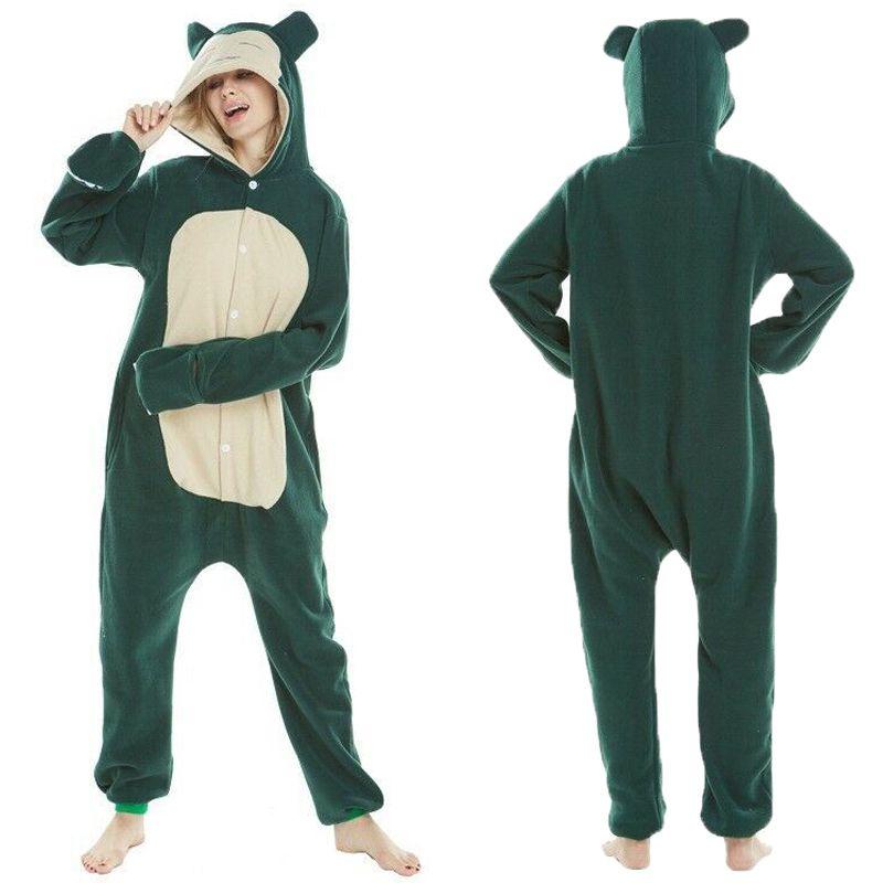 Cozy Adult Sleepwear With Pokemon Kigurumi Anime Snorlax Pattern Pajamas Onesie
